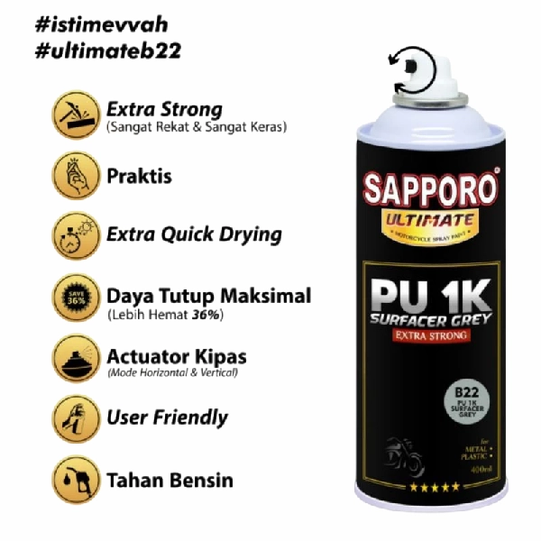 SAPPORO Ultimate Surfacer Grey B22 400ml