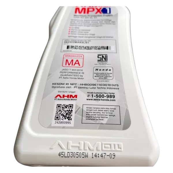 AHM MPX1 Bebek Oli 0.8L
