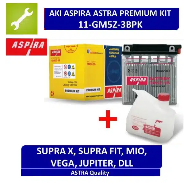 ASPIRA Aki GM5Z-3B Basah 5Ah