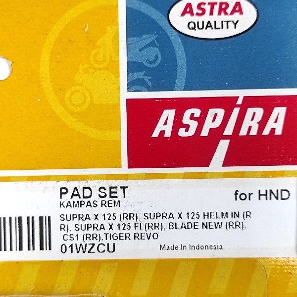 ASPIRA Disc Pad FU Supra-X125 Spin KPP