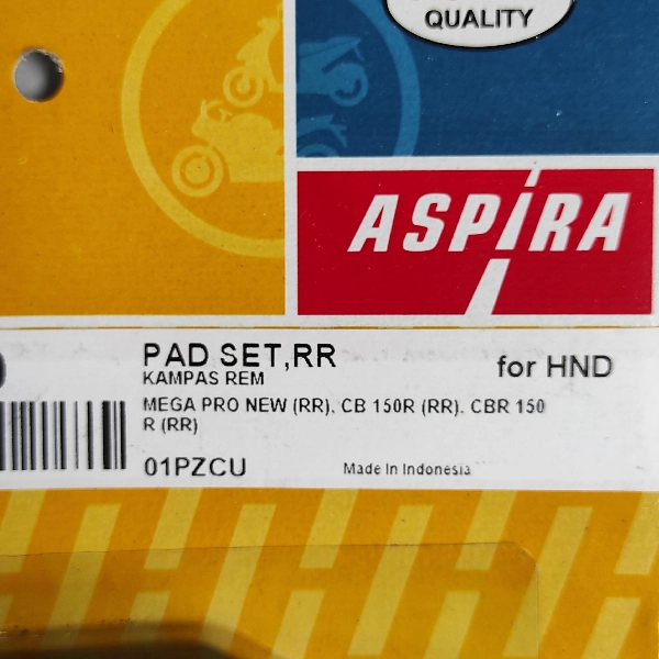 ASPIRA Disc Pad Megapro New CB150R CRF150 Belakang