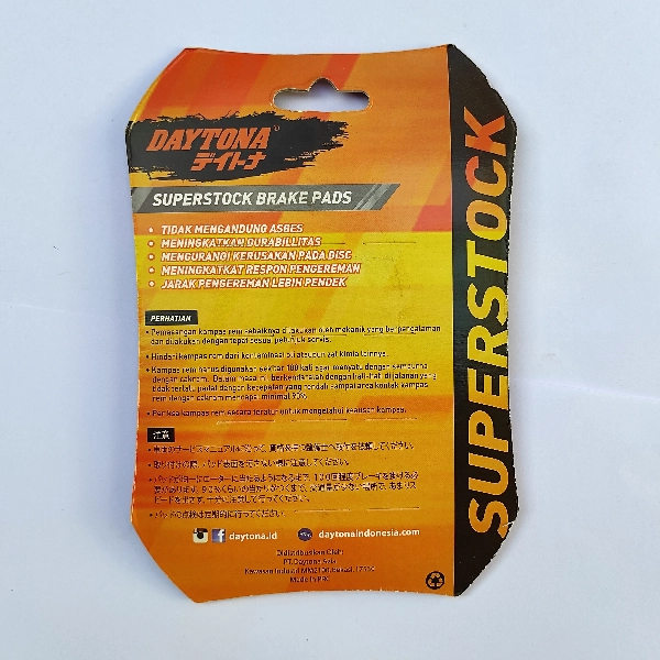 DAYTONA Disc Pad Tiger Revo CB150r Verza Megapro New Depan Superstock 4067 (Hitam)