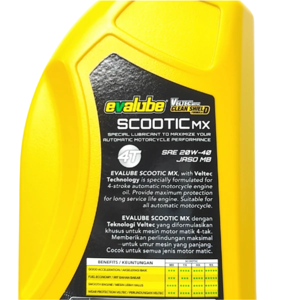 EVALUBE Scootic MX 20W50 (Kuning) Oli 0,8L