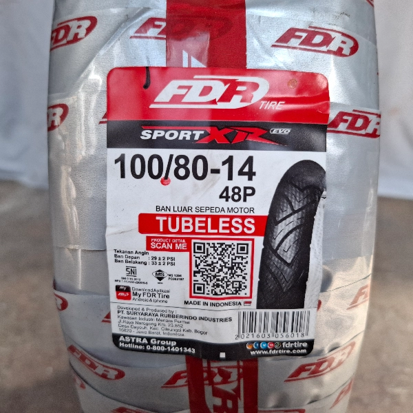 FDR Ban Tubeless 100/80-14 EVO