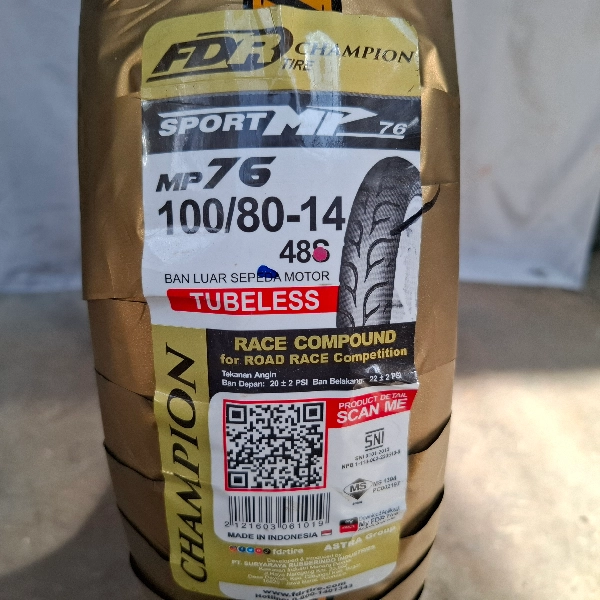 FDR Ban Tubeless 100/80-14 MP76 Gold