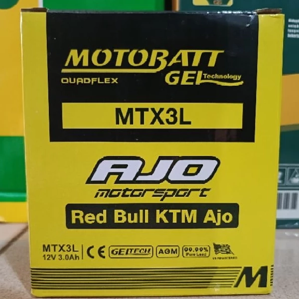 Motobatt Aki MTX3L YB3L 3.6Ah (98*56*109mm)