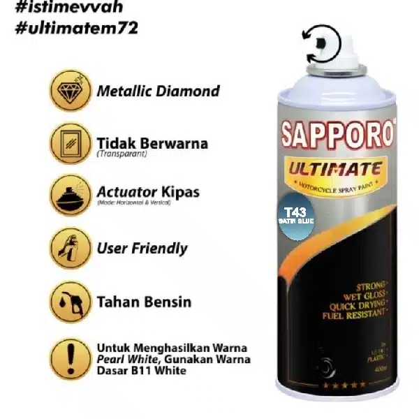 SAPPORO Ultimate Satin Blue T42 400ml
