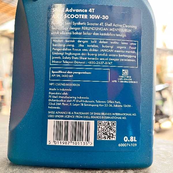 SHELL AX7 10W30 Oli Motor Matic 0.8L
